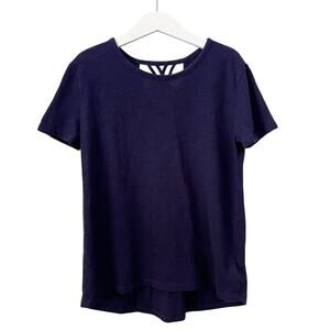 Gap Navy Lattice Back Tee - Medium 8
